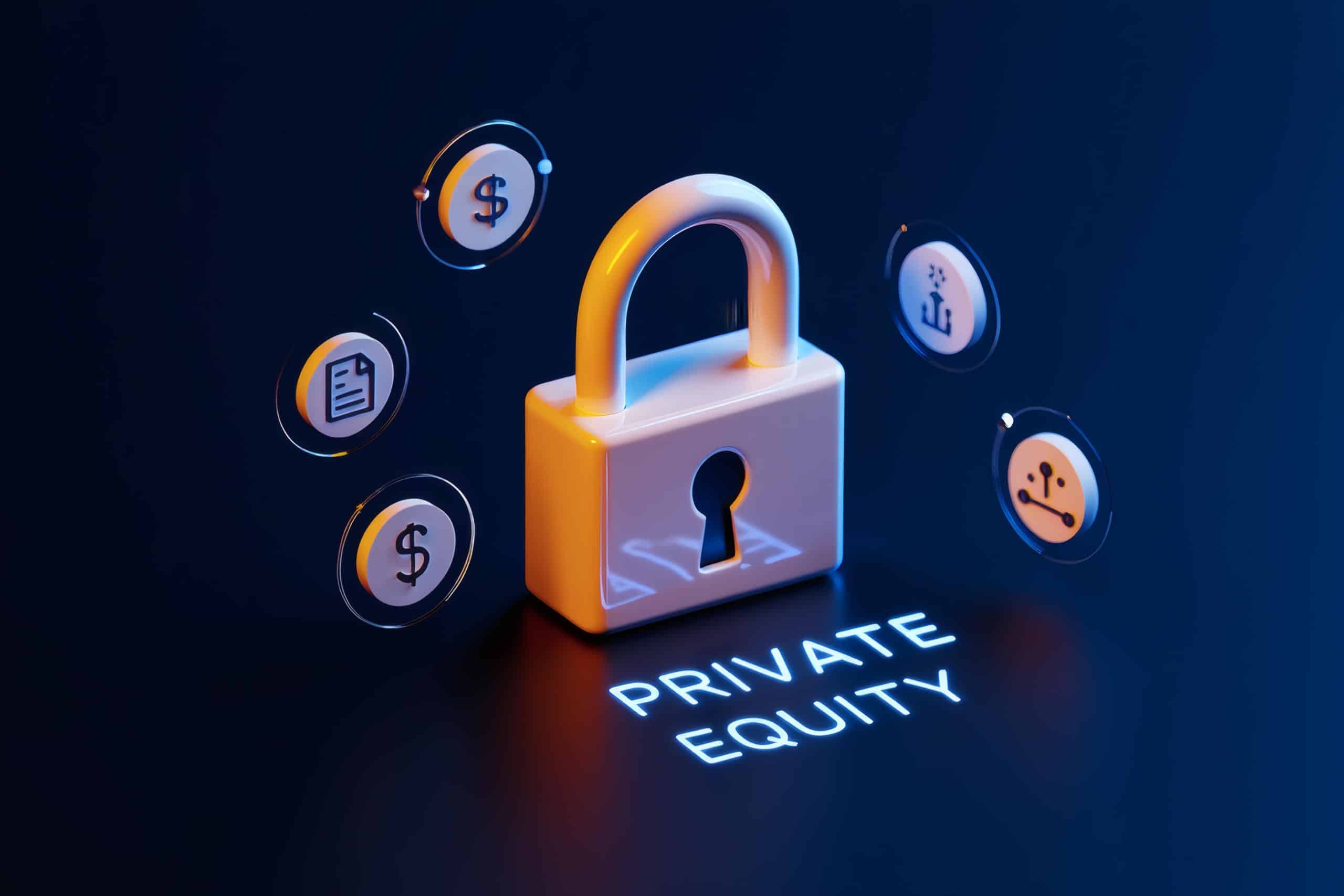 A stylized padlock symbolizing secure investment strategies in private capital